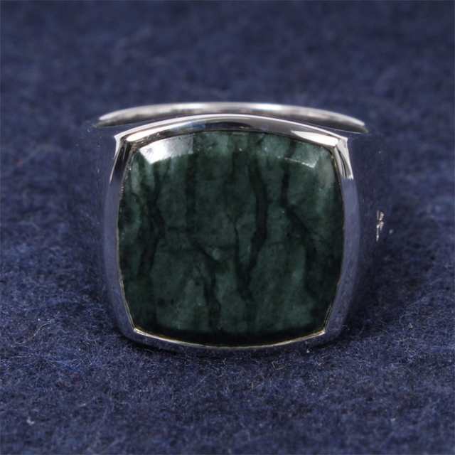 TOM WOOD トムウッド Cushion Green Marble Ring クッション マーブルリング グリーン 52