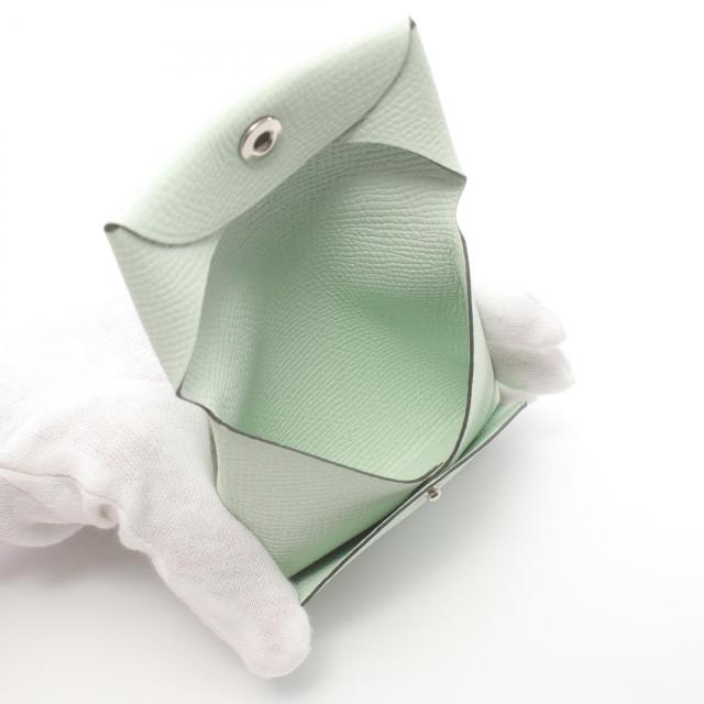 HERMES バスティア コインケース トゴ レザー グリーン W刻印【中古  