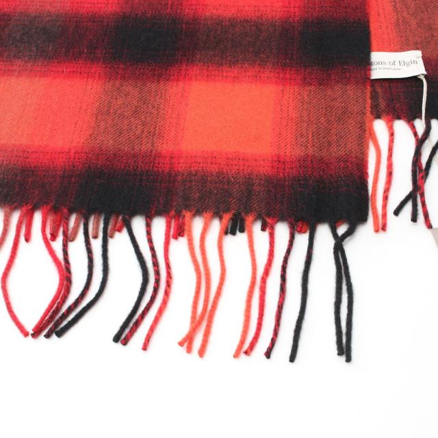 JOHNSTONS マフラー カシミヤ100% タータンチェック レッド