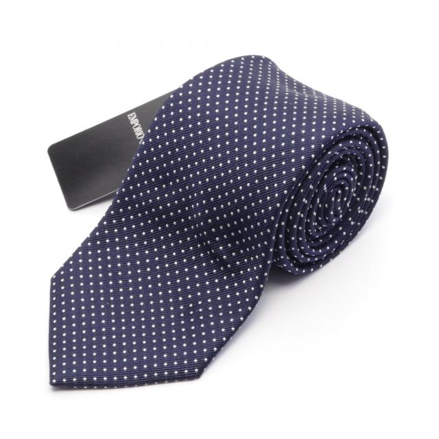 エンポリオ・アルマーニ Emporio Armani ネクタイ 衣料品 シルク メンズ ネイビー系 / ホワイト系 【新品】