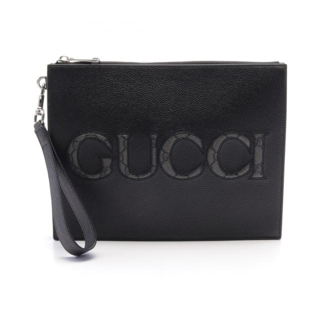 GUCCI グッチ GGスプリーム PVCxレザー クラッチバッグ ベージュ GUCCI