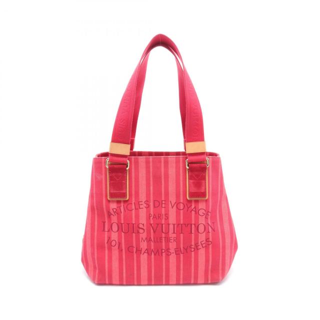 ルイ・ヴィトン LOUIS VUITTON プランソレイユ カバPM トートバッグ バッグ キャンバス スウェード レザー レディース レッド系 / ピンク系 M94146 【中古】