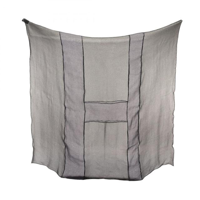 エルメス HERMES モスリン スカーフ 衣料品 シルク シルク レディース ブラック系 / ネイビー系 【中古】