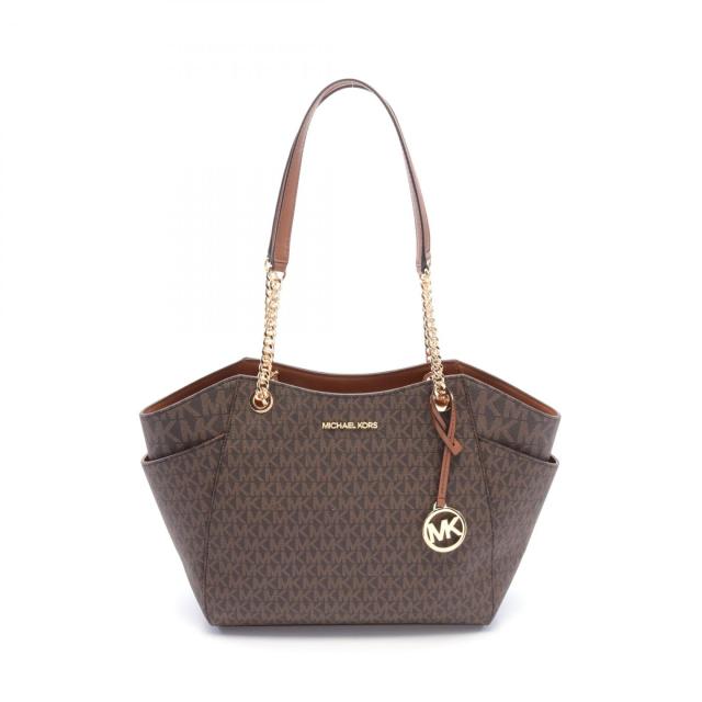 マイケルコース Michael Kors JET SET TRAVEL トートバッグ バッグ PVCコーティングキャンバス レザー レディース ブラウン系 35S4GTVT3B 【新品】