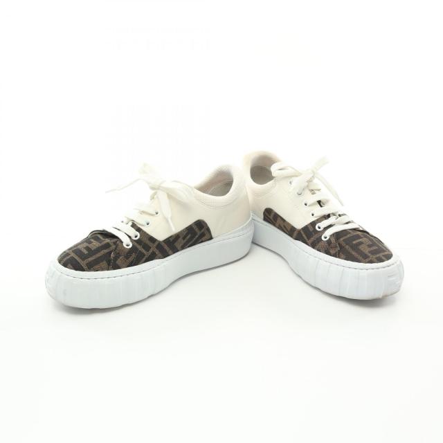 FENDI ホワイトレザースニーカー 美品○ FENDI ローカット スニーカー モンスター レザー 白 26.0位