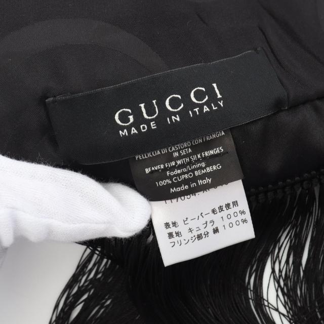 グッチ GUCCI マフラー 衣料品 シルク ビーバー レディース ブラック系