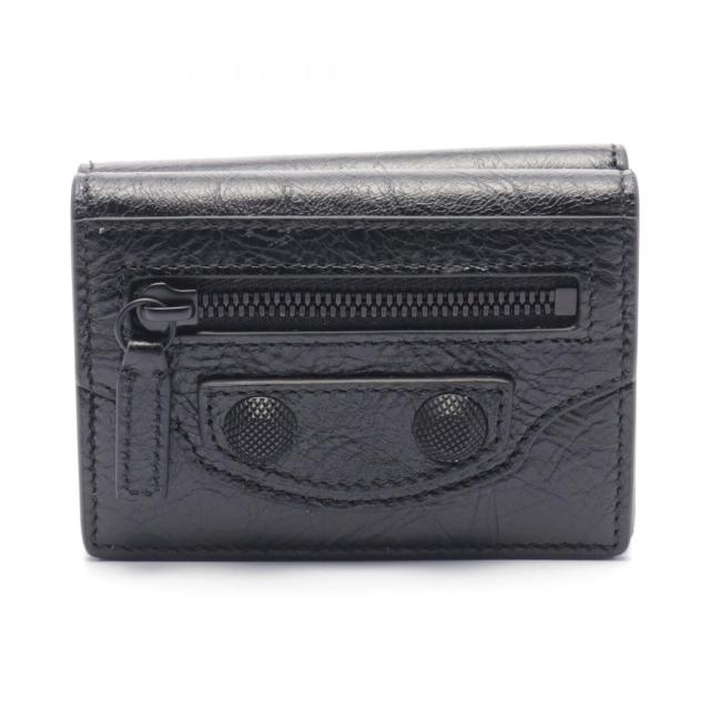 バレンシアガ BALENCIAGA CAG MINI WALLET 三つ折り財布 財布 レザー メンズ ブラック系 7684302AA561000 【新品】