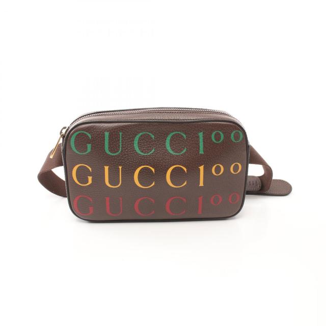 GUCCI ウエストバッグ ボディーバッグ　茶色 GUCCI グッチ ウエストバッグ ベルトバッグ ボディバッグ ウェブ