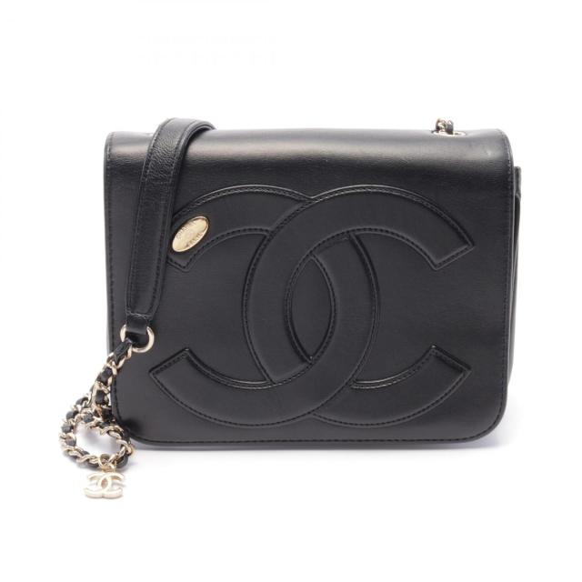 シャネル CHANEL ココマーク ショルダーバッグ バッグ レザー レディース ブラック系 AS0321 【中古】