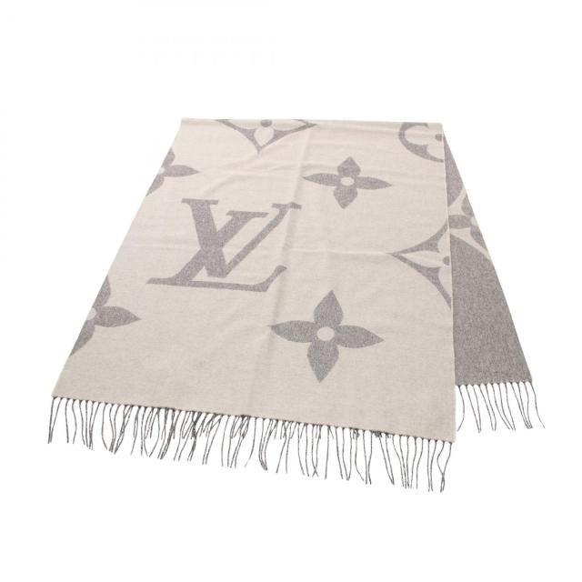 【 りな❤︎ ⠀】LOUIS VUITTON カシミヤマフラー Louis Vuitton カシミヤ マフラー グレー/ベージュ