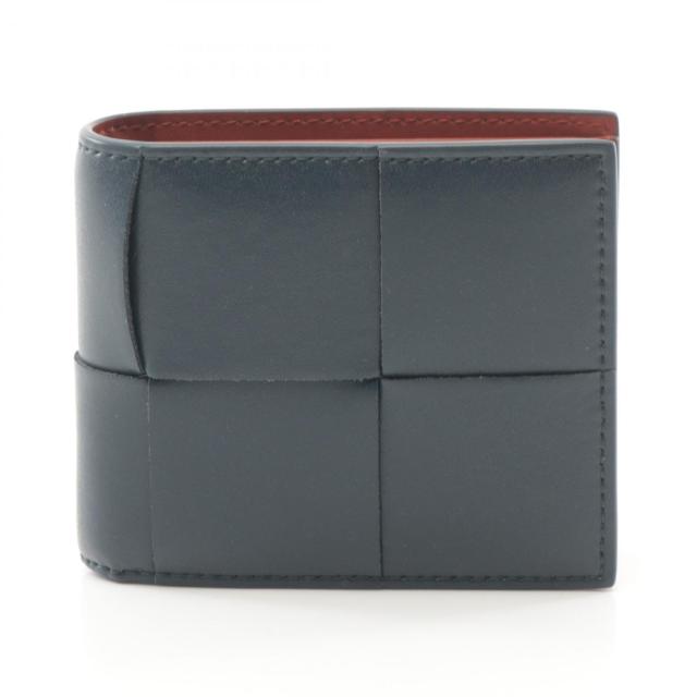 ボッテガヴェネタ BOTTEGA VENETA カセット 二つ折り財布 財布 レザー メンズ ネイビー系 749455VBWD53358 【新品】
