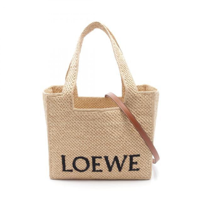 ロエベ LOEWE ロエベフォント トートバッグ バッグ レザー ラフィア レディース ベージュ系 / ブラウン系 A685B61X052123 【新品】