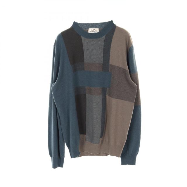 エルメス カシミアニット100％総裏地 ラグスポ パーカー フード付き