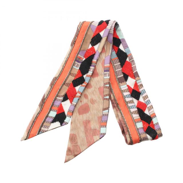 エルメス HERMES ツイリー プレシュー スカーフ 衣料品 シルク シルク レディース ブラウン系 / マルチカラー 【中古】