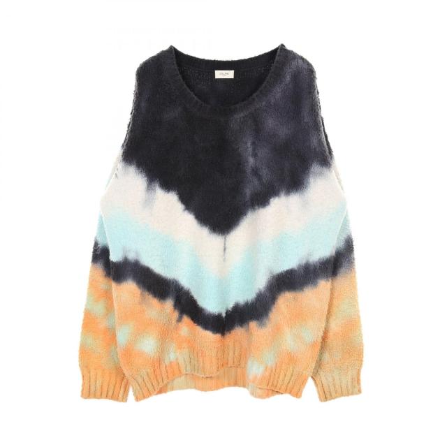 セリーヌ CELINE ニット 衣料品 トップス コットン メンズ ブラック系 / マルチカラー 2A90K727M 【中古】