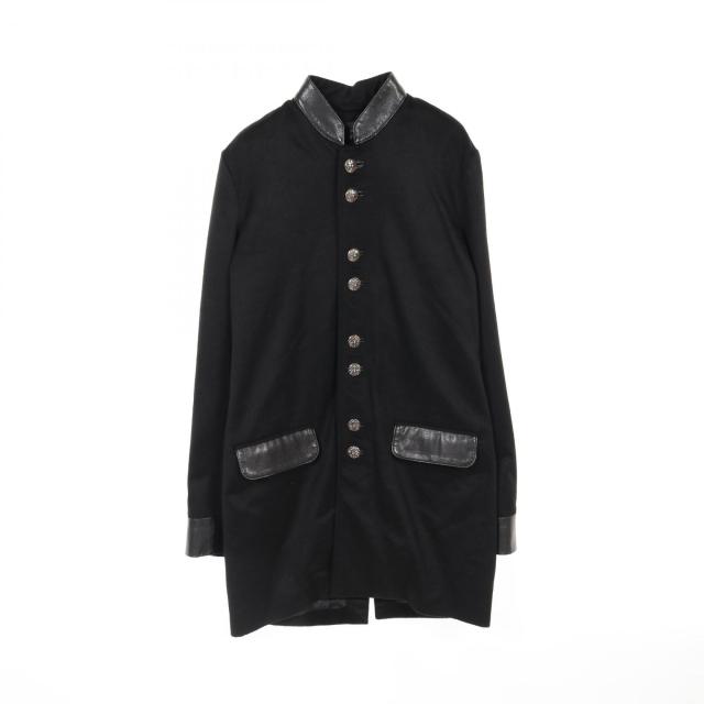 クロムハーツ CHROME HEARTS クロスボールボタン 衣料品 アウター カシミヤ カウレザー メンズ ブラック系 【中古】