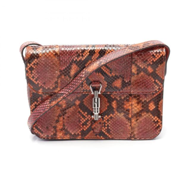 グッチ GUCCI ニュージャッキー ショルダーバッグ バッグ エキゾチックレザー レディース オレンジ系 / ブラック系 / マルチカラー 362971 【中古】