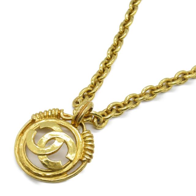 CHANELゴールドロングネックレスペンダント