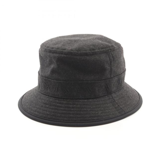 HERMES エルメス バケットハット ジッパー付き 57cm ブラック HERMES