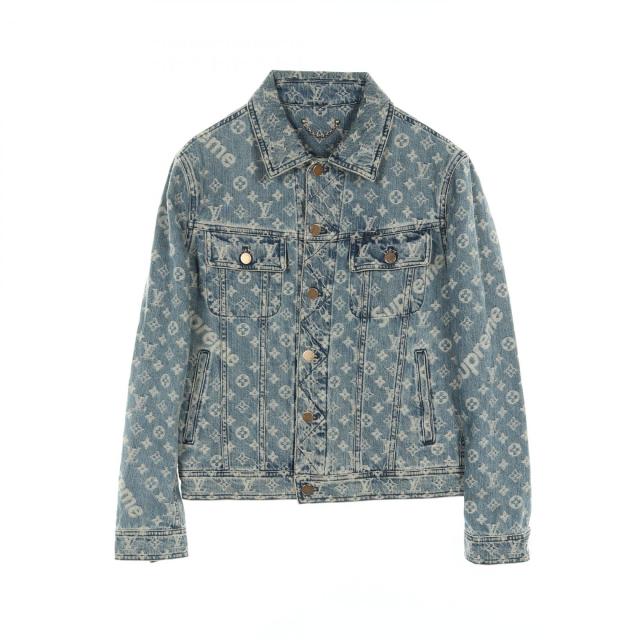 ルイ・ヴィトン LOUIS VUITTON × Supreme モノグラムジャカード デニムジャケット 衣料品 アウター コットン メンズ ブルー系 HDA91WALL 【中古】