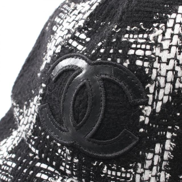 シャネル CHANEL クッション ウール ブラック ホワイト ココマーク ロゴ