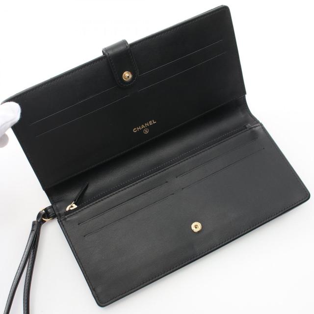 【美品】CHANEL シャネル マトラッセ 二つ折り長財布 ブラック 美品 CHANEL シャネル マトラッセ 二つ折り長財布 キャビアスキン