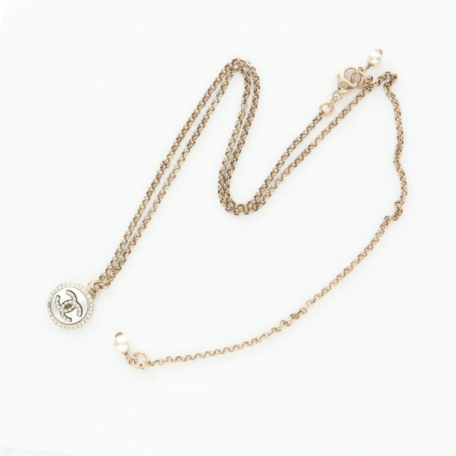 シャネル ココマーク GP×ラインストーン ユニセックス ネックレス