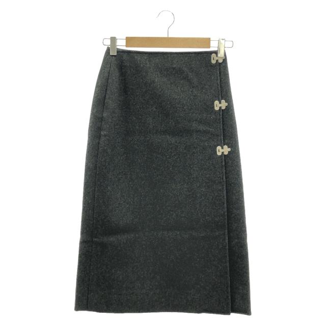 セリーヌ CELINE スカート 仏製 CELINE セリーヌ ミディ丈 プリーツスカート 38 M 黒 膝丈 CELINE
