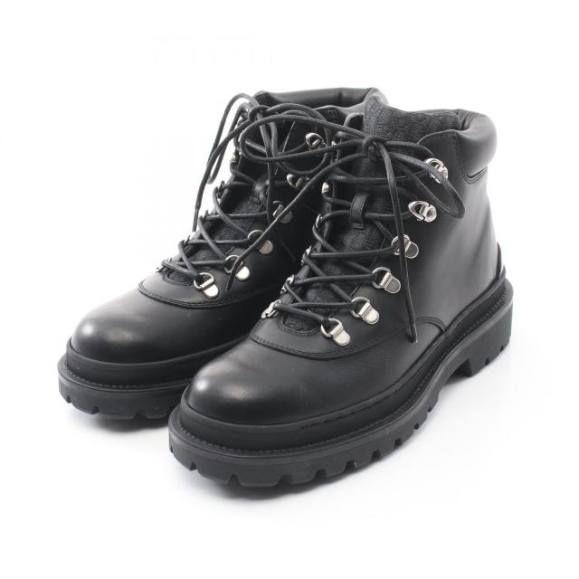 ディオール Dior レースアップ ブーツ 靴 レザー キャンバス メンズ ブラック系 【中古】