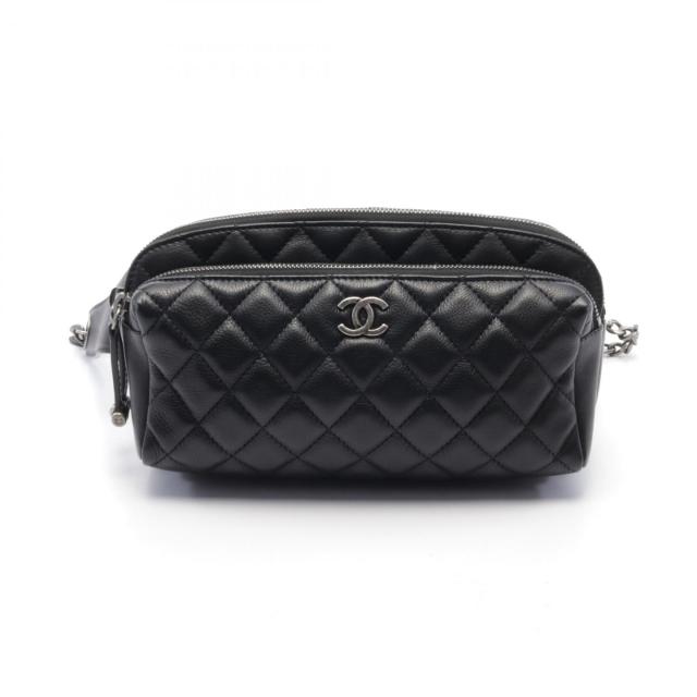 シャネル CHANEL マトラッセ ウエストバッグ ボディバッグ バッグ レザー レディース ブラック系 【中古】