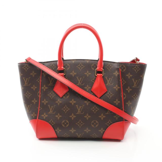ルイ・ヴィトン LOUIS VUITTON フェニックスPM ハンドバッグ バッグ PVCコーティングキャンバス レザー モノグラム レディース ブラウン系 / レッド系 M41537 【中古】