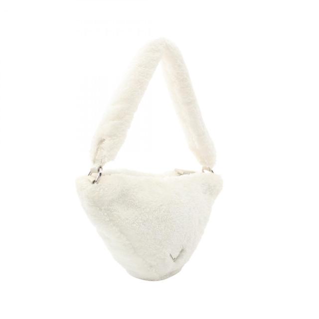 PRADA トライアングル ショルダーバッグ ポーチ付き パイル ホワイト