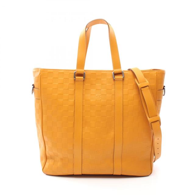 LOUIS VUITTON ダミエアンフィニ タダオ　トートバッグ オレンジ LOUIS VUITTON ダミエアンフィニ タダオ トートバッグ オレンジ メンズ