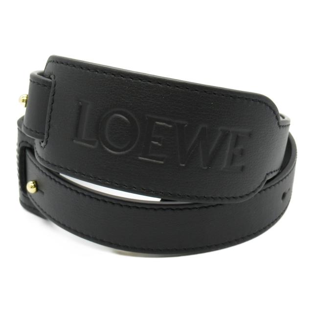 ロエベ LOEWE ショルダーストラップ ショルダーストラップ アクセサリー レザー レディース ブラック系 【中古】