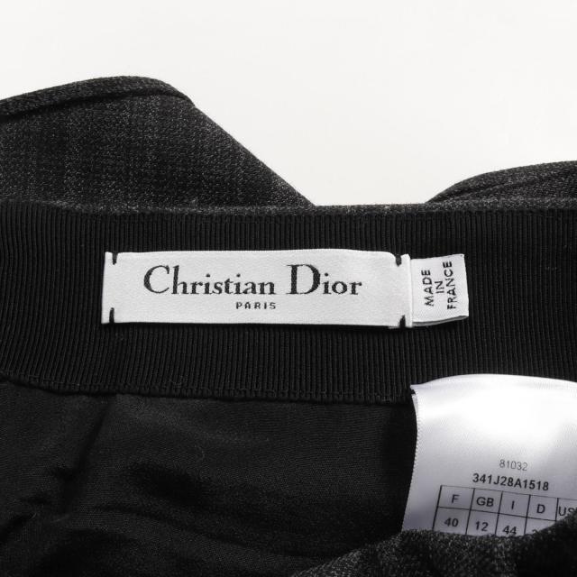 ディオール Dior スカート 衣料品 ボトムス ウール レディース グレー
