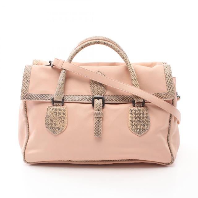 ボッテガヴェネタ BOTTEGA VENETA ハンドバッグ バッグ レザー エキゾチックレザー レディース ピンク系 【中古】