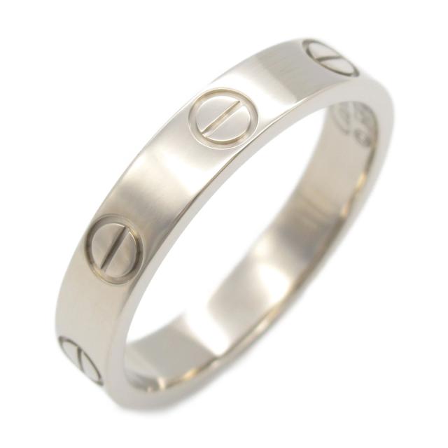 カルティエ ラニエールリング #57 17号 K18WG 幾何学模様 スクエア  