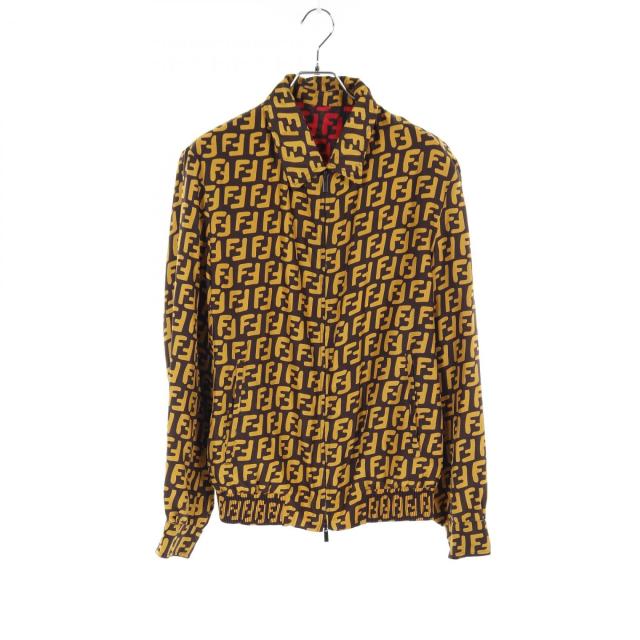 フェンディ FENDI FF柄 ブルゾン 衣料品 アウター シルク レーヨン メンズ ブラウン系 / イエロー系 / レッド系 FW0554 A709 【中古】