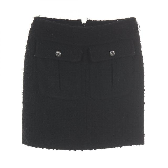 CHANEL ツイード スカート レディース ブラック ホワイト 36サイズ [jgg] Short skirt - カシミヤ \u0026 ウール ツイード、ブラック \u2014 ファッション