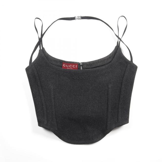 グッチ GUCCI BATAVIA WOOL STRAPPY TOP キャミソール 衣料品 トップス ウール レディース ブラック系 799949 【中古】