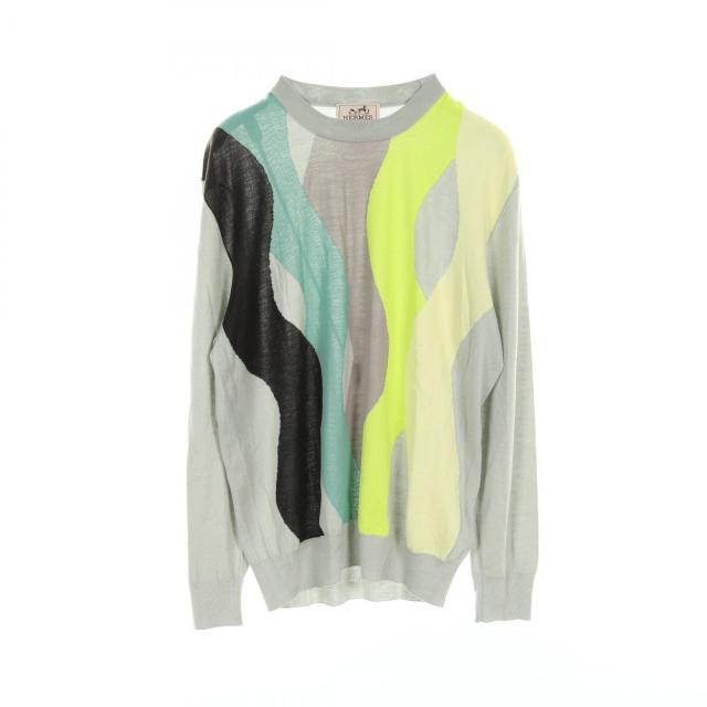 エルメス HERMES ニット 衣料品 トップス カシミヤ シルク シルク メンズ グリーン系 / マルチカラー 【中古】