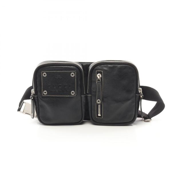 グッチ GUCCI ウエストバッグ ボディバッグ バッグ レザー メンズ ブラック系 201846 【中古】