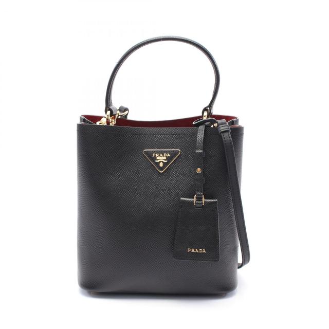プラダ PRADA SAFFIANO CUIR C ハンドバッグ バッグ サフィアーノレザー レディース ブラック系 1BA212 【中古】
