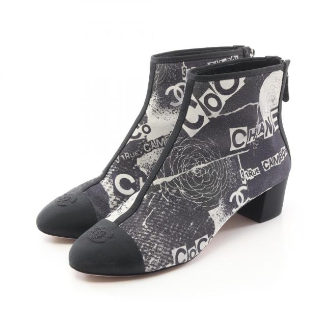 シャネル CHANEL ココマーク カメリア ブーツ 靴 カーフスキン