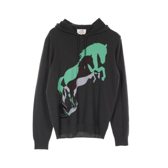 HERMES エルメス メタルリー オ カレ ラムレザーパッチスウェット 正規品 HERMES エルメス メタルリー オ カレ ラムレザーパッチスウェット 正規