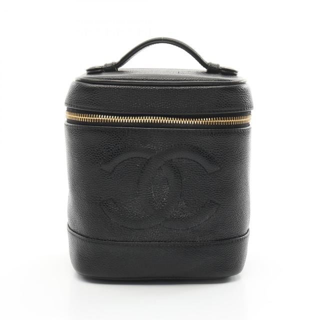 シャネル CHANEL ココマーク ハンドバッグ バッグ レザー グレインドカーフスキン レディース ブラック系 A01998 【中古】