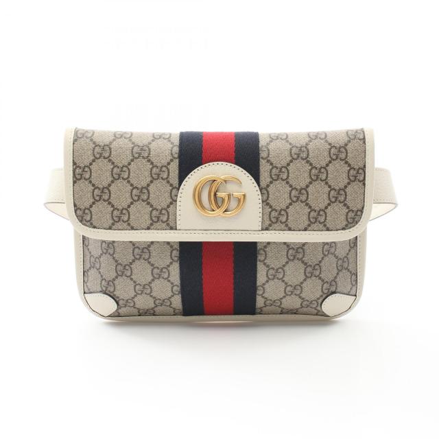 グッチ GUCCI オフィディア ベルトバッグ ウエストバッグ ボディバッグ バッグ PVCコーティングキャンバス レザー メンズ レディース ベージュ系 / ホワイト系 / マルチカラー 674081 【中古】