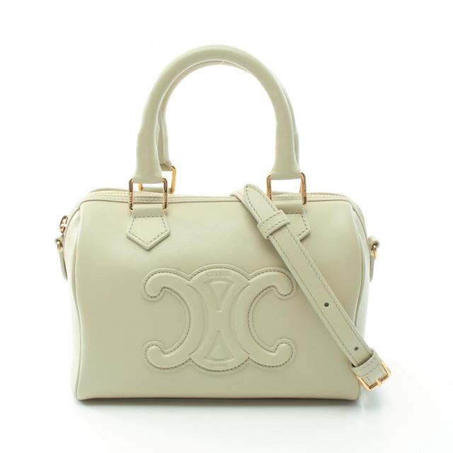 セリーヌ CELINE スモール ボストン キュイル トリオンフ ハンドバッグ バッグ レザー レディース グリーン系 113773 【中古】
