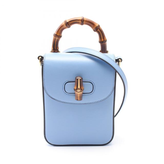 グッチ GUCCI バンブー ハンドバッグ バッグ レザー レディース ブルー系 702106 【中古】