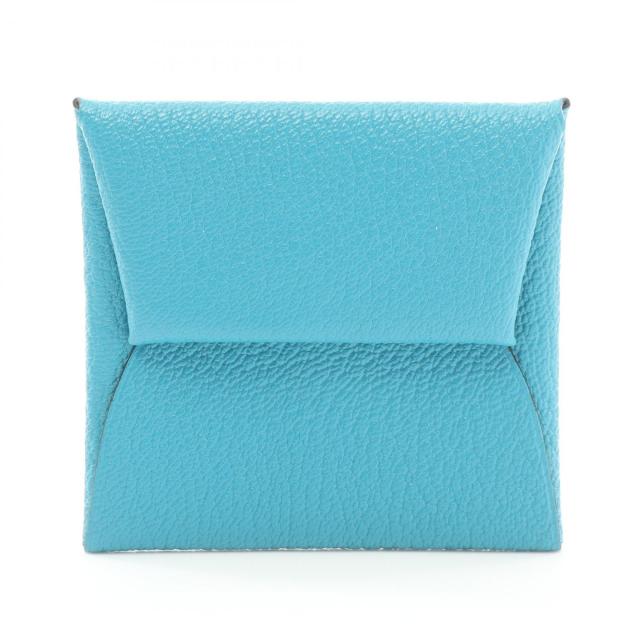 エルメス HERMES バスティア ケース 財布 シェーブル シェーブル レディース ブルー系 【中古】